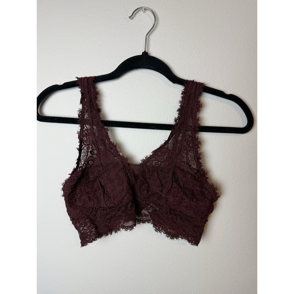 Aerie Lace Bralette Maroon Women's size Medium
